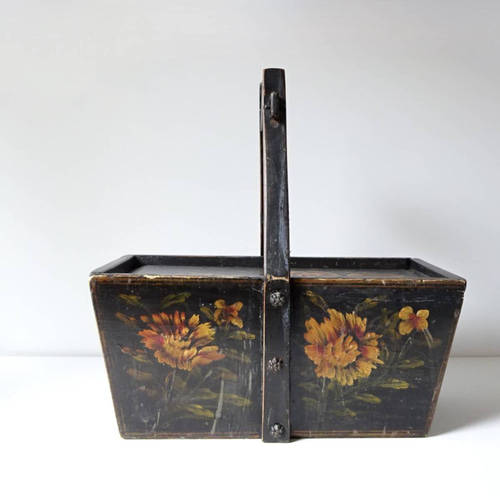 フランスアンティーク カゴ 木製 ソーイングボックス コラージュ ソーイングボックス | Brocante de La Cocotte （フランス