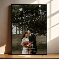 【最短翌日発送】データ無料♪ 海外風 ウェルカムボード 写真 シンプル パネル 結婚式 家族 記念日 1枚目の画像