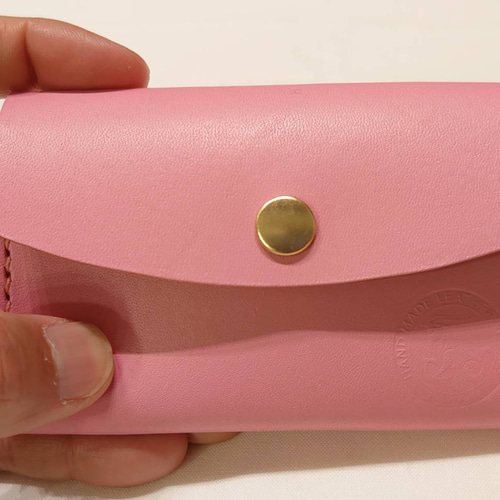 本革名刺入れ カードケース 栃木レザー(ピンク) 名刺入れ・カード