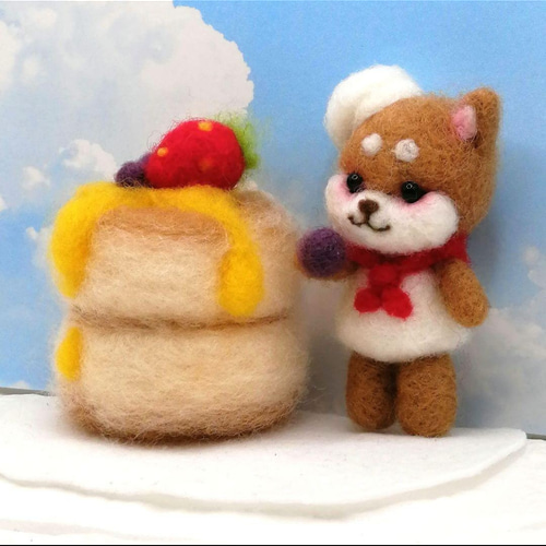 羊毛フェルト パティシエな柴犬 羊毛フェルト 秋都 通販