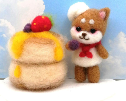 羊毛フェルト パティシエな柴犬 羊毛フェルト 秋都 通販