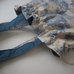 巾着バッグtoile de Jouy bleu+まん丸ポーチ 8枚目の画像