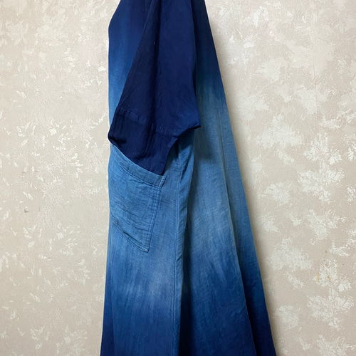 藍染めロングワンピース(絞り染め)36 ワンピース GOODWAY 通販｜Creema  