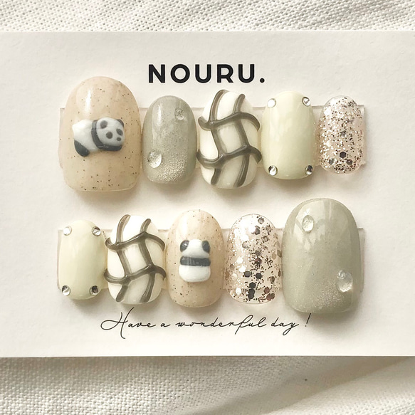 ゆるゆるパンダ【サイズオーダー制】￤ネイルチップ パンダ マグネット  