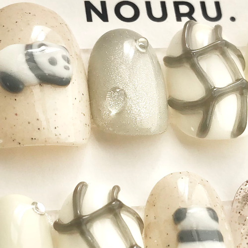 オーダー パンダ ソーダ フット ネイルチップ 確認用 ゆるゆるパンダ【サイズオーダー制】￤ネイルチップ パンダ