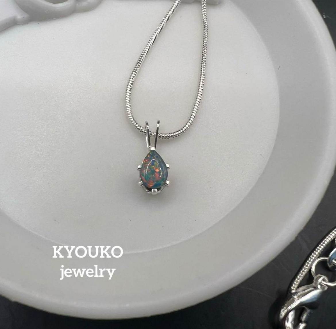 オーストラリア産　タブレットオパール　S925  ネックレス