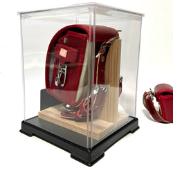 ミニランドセル用　透明ケース&木製台(ネームプレート付き)　単体購入版 4枚目の画像