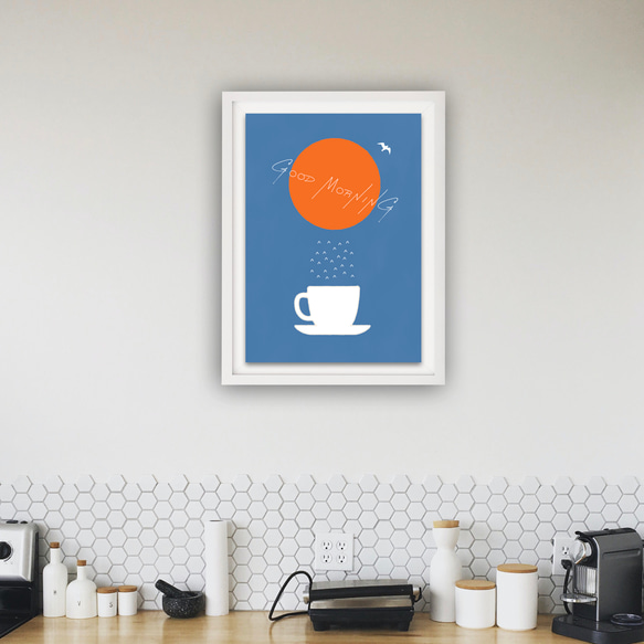 アートポスター GOOD MORNING COFFEE / コーヒー太陽 小鳥 モダン