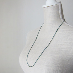 グリーン KABURU 留め具のない かぶるタイプのガラスビーズネックレス 緑 72 5枚目の画像