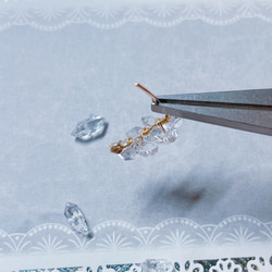 たっぷり水晶（クォーツ） ピアス イヤリング　ダブルポイントクォーツ 両剣水晶 ハーキマーダイヤモンド 6枚目の画像