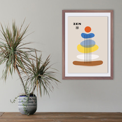 アートポスター ZEN 禅/ 瞑想 モダンデザイン ミニマル アート 写真