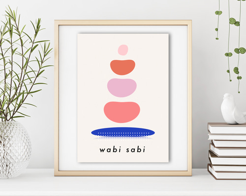 アートポスター wabi sabi / カラフル モダンデザイン ミニマル アート