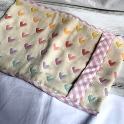 ふんわり六重織ガーゼのアイス枕カバー　fuwara カラフルハート 1枚目の画像