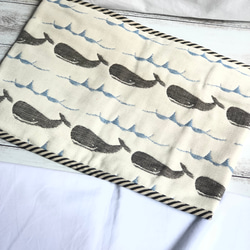 ふんわり六重織ガーゼのアイス枕カバー　fuwara クジラ 2枚目の画像