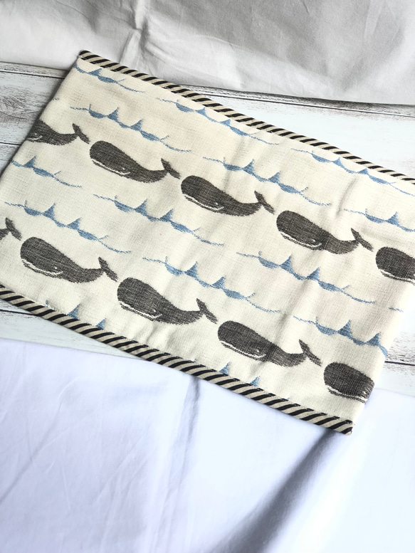 ふんわり六重織ガーゼのアイス枕カバー　fuwara クジラ 2枚目の画像