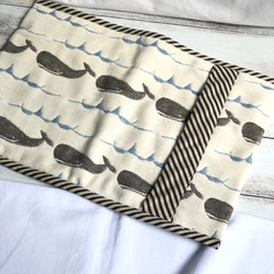 ふんわり六重織ガーゼのアイス枕カバー　fuwara クジラ 1枚目の画像