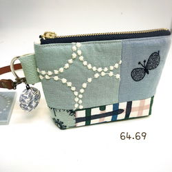 chouchoとsmile flowerの小さなミニポーチ☆ミナペルホネン ポーチ a