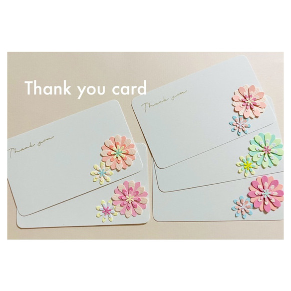 サンキューカード10枚セット クラフトフラワー ペーパーフラワー 母の  