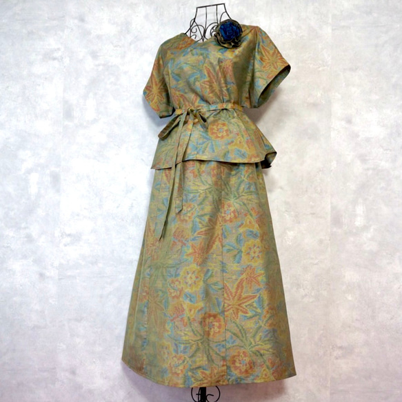 着物リメイク セットアップ & ストール 〜 四季で心地良い上質 大島紬  