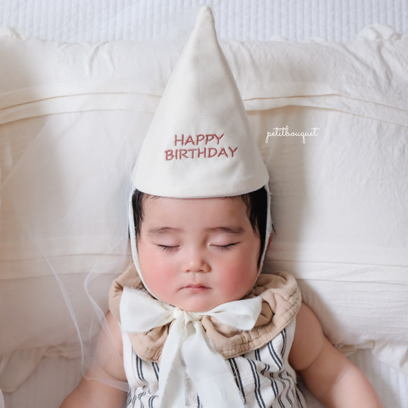 《バースデーパーティーハット》王冠　ベビークラウン　リボンクラウン　誕生日　赤ちゃん　one 1歳　2歳　3歳 1枚目の画像