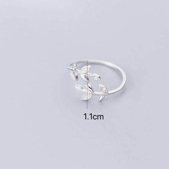シルバー925   細め　華奢　リーフ　リング　指輪　silver925 フリーサイズ　大きさ調整可能 5枚目の画像