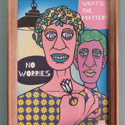 【NO WORRIES】  アート ポスター A4 A3 インテリア デザイン レトロ 1枚目の画像