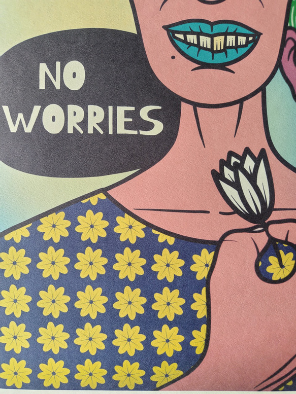 【NO WORRIES】  アート ポスター A4 A3 インテリア デザイン レトロ 2枚目の画像