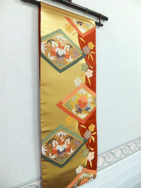 [(16)1934] 日式圖案80cm/花卉圖案/掛毯、桌布等/日式/腰帶重製 第2張的照片
