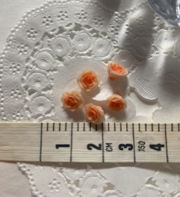 樹脂粘土　薔薇　小さめオレンジグラデーション 2枚目の画像