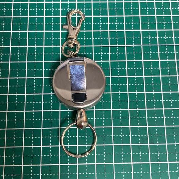リールキーホルダー キーホルダー　アンティーク　ネックストラップ　木製ボタン 6枚目の画像