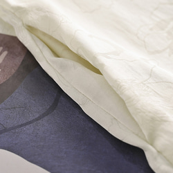 ジャガード織とんす生地ワンピース　Vネック5分袖丈ワンピース　グリーンとベージュ2色　M-2XL　L366　 4枚目の画像