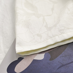 ジャガード織とんす生地ワンピース　Vネック5分袖丈ワンピース　グリーンとベージュ2色　M-2XL　L366　 5枚目の画像