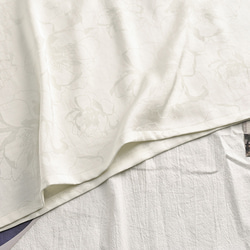 ジャガード織とんす生地ワンピース　Vネック5分袖丈ワンピース　グリーンとベージュ2色　M-2XL　L366　 9枚目の画像