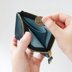 小銭入れ以上、コンパクト財布未満♪ 日本製 栃木レザー 手のひらサイズなミニマム財布 上品な艶感 カラフル7色 4枚目の画像
