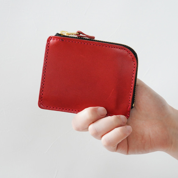 小銭入れ以上、コンパクト財布未満♪ 日本製 栃木レザー 手のひらサイズなミニマム財布 上品な艶感 カラフル7色 5枚目の画像