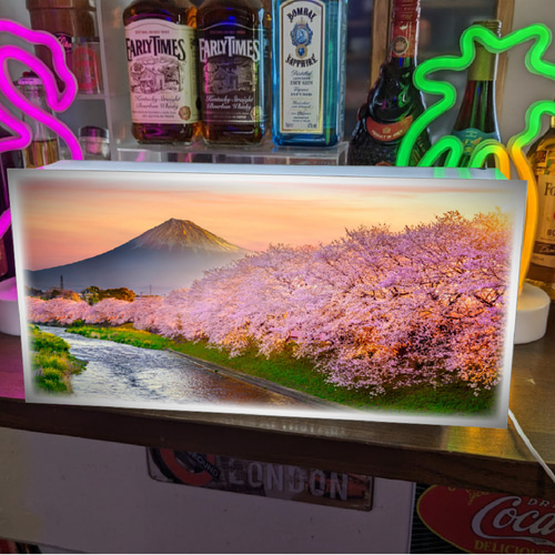 思い出ライト】富士山 写真 景色 フォト 看板 置物 雑貨 ライト
