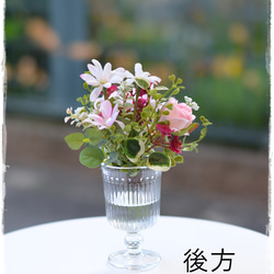 【Creema限定】フェイクウォーター・ベビーピンクのバラとデージー、かすみ草の可憐なミニブーケ　　 9枚目の画像
