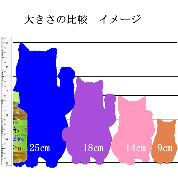 招き猫　白猫　桃色前掛け　1点物　陶器　縁起物　置物　c35 8枚目の画像