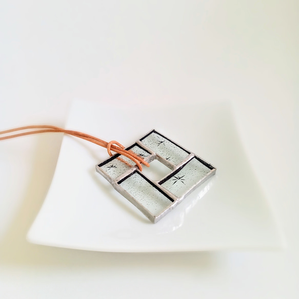 昭和ガラス】銀河ネックレスステンドグラスシルバー4mm/Galaxy