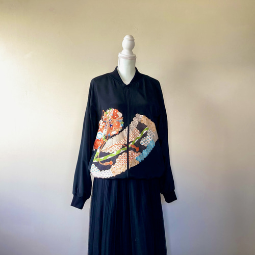 黒留袖から,XL,1点物,スカジャン,父の日ギフト,おしゃれなパパに 黒留袖から,XL,1点物,スカジャン,父の日ギフト,おしゃれなパパに