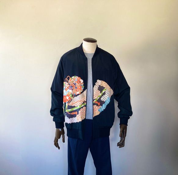 黒留袖から,XL,1点物,スカジャン,父の日ギフト,おしゃれなパパに 黒留袖から,XL,1点物,スカジャン,父の日ギフト,おしゃれなパパに