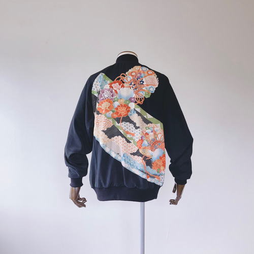 黒留袖から,XL,1点物,スカジャン,父の日ギフト,おしゃれなパパに 黒留袖から,XL,1点物,スカジャン,父の日ギフト,おしゃれなパパに