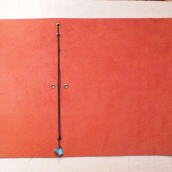本革　完熟トマトレッド　A5変形手帳カバー　トラベラーズノートタイプ 5枚目の画像