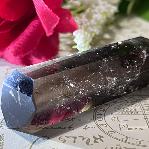 心の安定✨　レインボー　ピンク　スモーキークォーツ ダブルポイント　ポリッシュ 心の安定✨ レインボー ピンク スモーキークォーツ ダブル