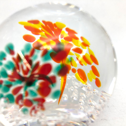 ☆新品☆ペーパーウエイト・飾物・カラフルな花模様のガラス玉 imgrc0139621289.jpg