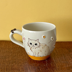 猫絵肉球マグ(長毛猫)  『猫のマグカップ』 2枚目の画像