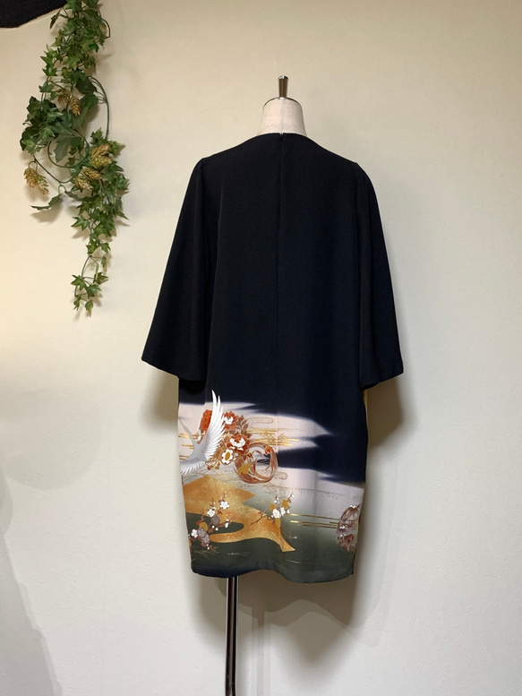 着物リメイク　留袖コクーンワンピース 3枚目の画像