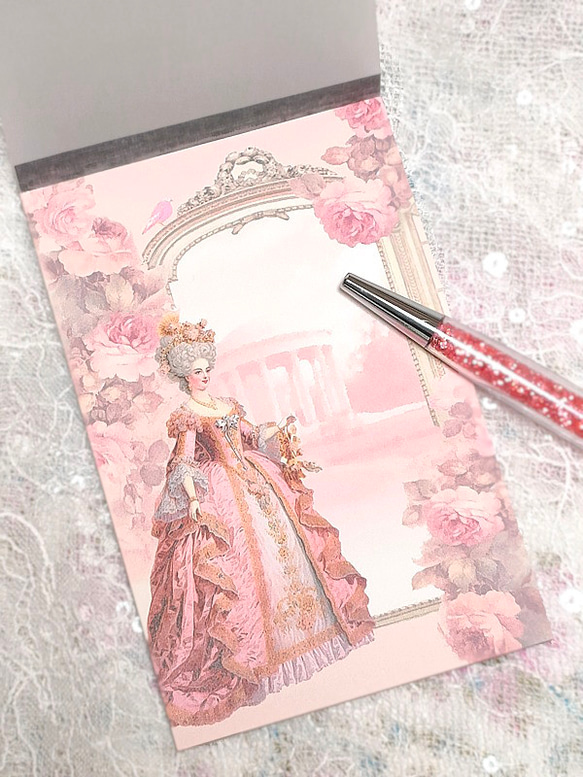 フランス製アンティーク 天使と花々の筆記用具セット