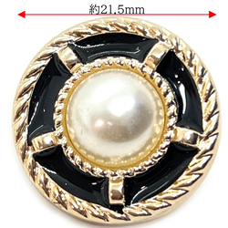 【1 件】紐帶 ★d/黑色/21.5mm★珍珠裝飾扣環 柄紐帶 塑膠紐帶 凸圓形髮帶 第2張的照片
