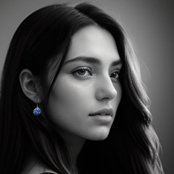 威尼斯穆拉諾琉璃珠耳環 #GE0198 藍花 第2張的照片